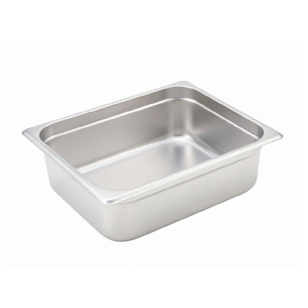 Winco SPJH-204 12 to 13 Inch stainless steel Steam Table Pan 1/2 size Anti-jamming