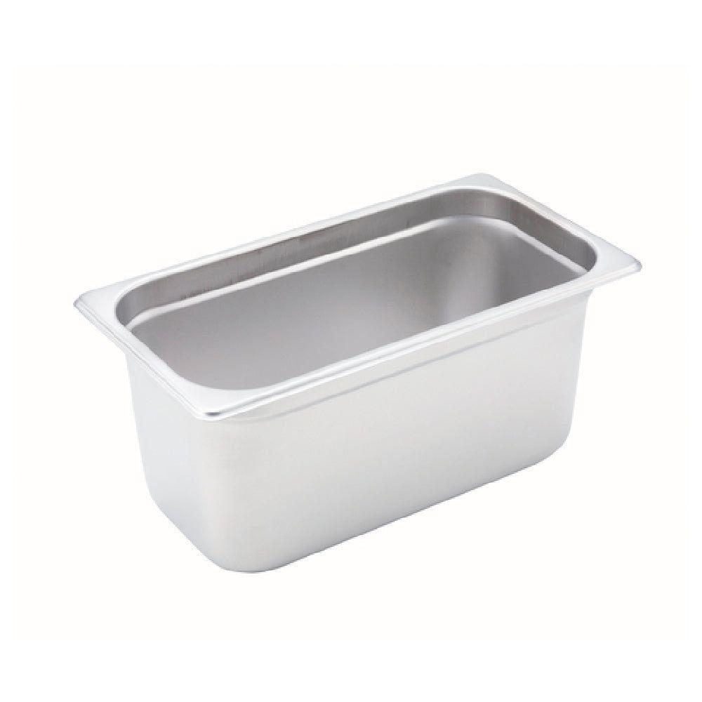 Winco SPJH-306 6-7/8 Inch Steam Table Pan 1/3 Size Heavy Weight Stainless Steel with Anti-jamming