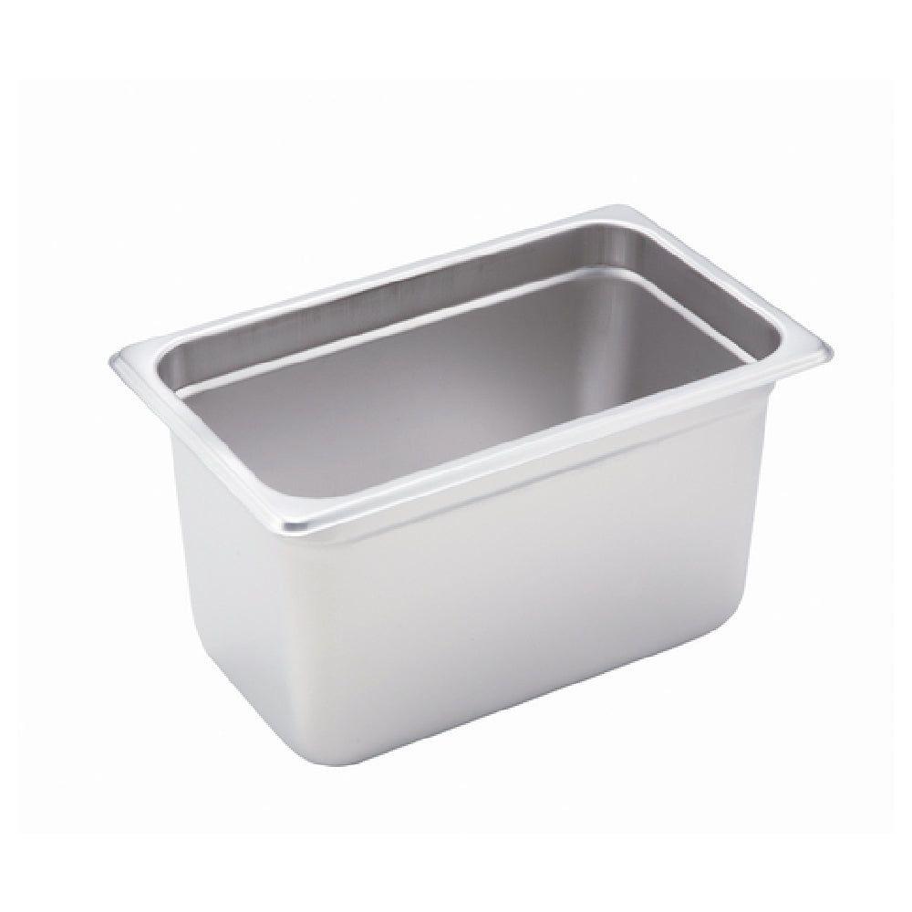 Winco SPJH-406 10 Inch Steam Table Pan 1/4 Size Heavy Weight Stainless Steel