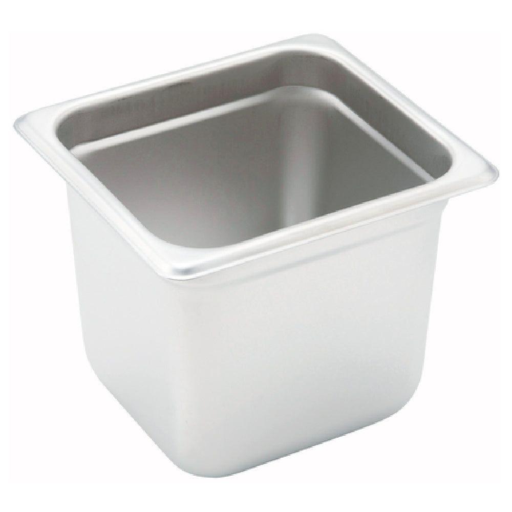Winco SPJH-606 6-7/8 Inch Stainless Steel Steam Table Pan 22 Gauge Anti-jamming
