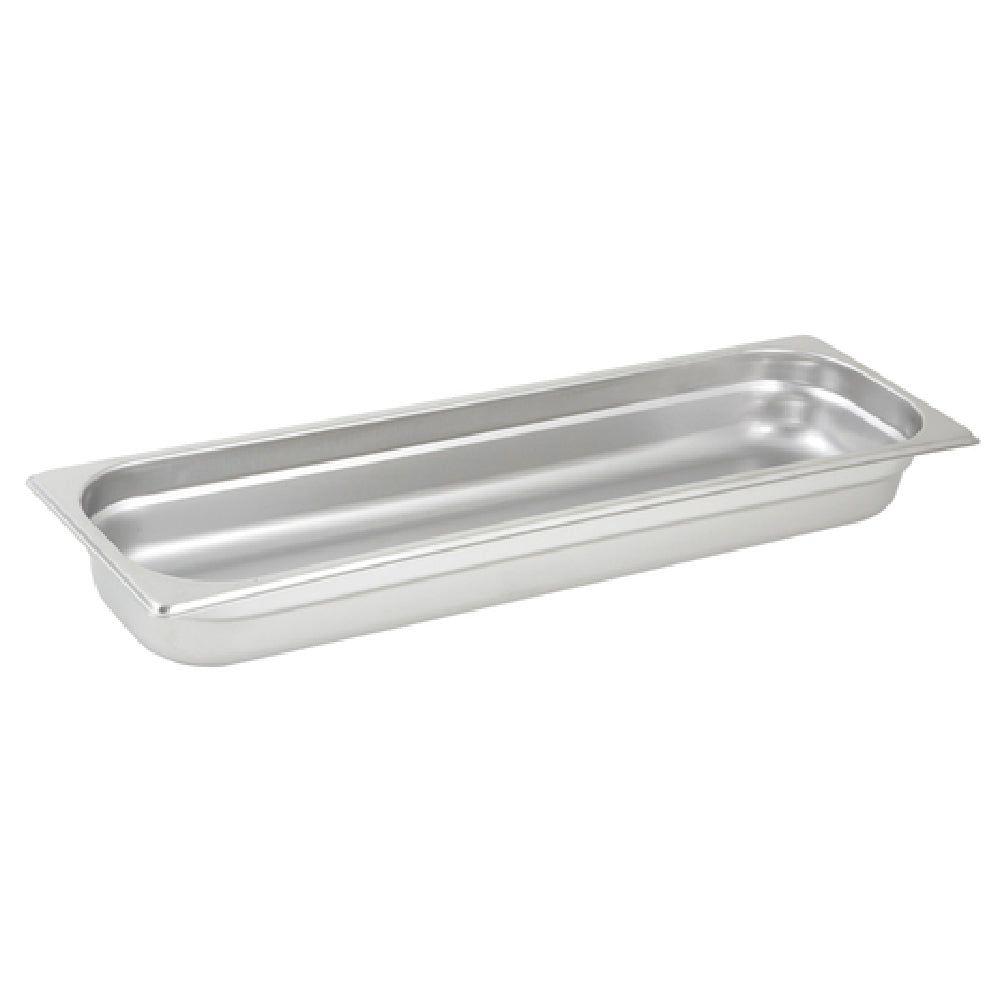 Winco SPJL-2HL 1/2 Size Long Steam Table Pan 25 Gauge Stainless Steel with Anti-jamming