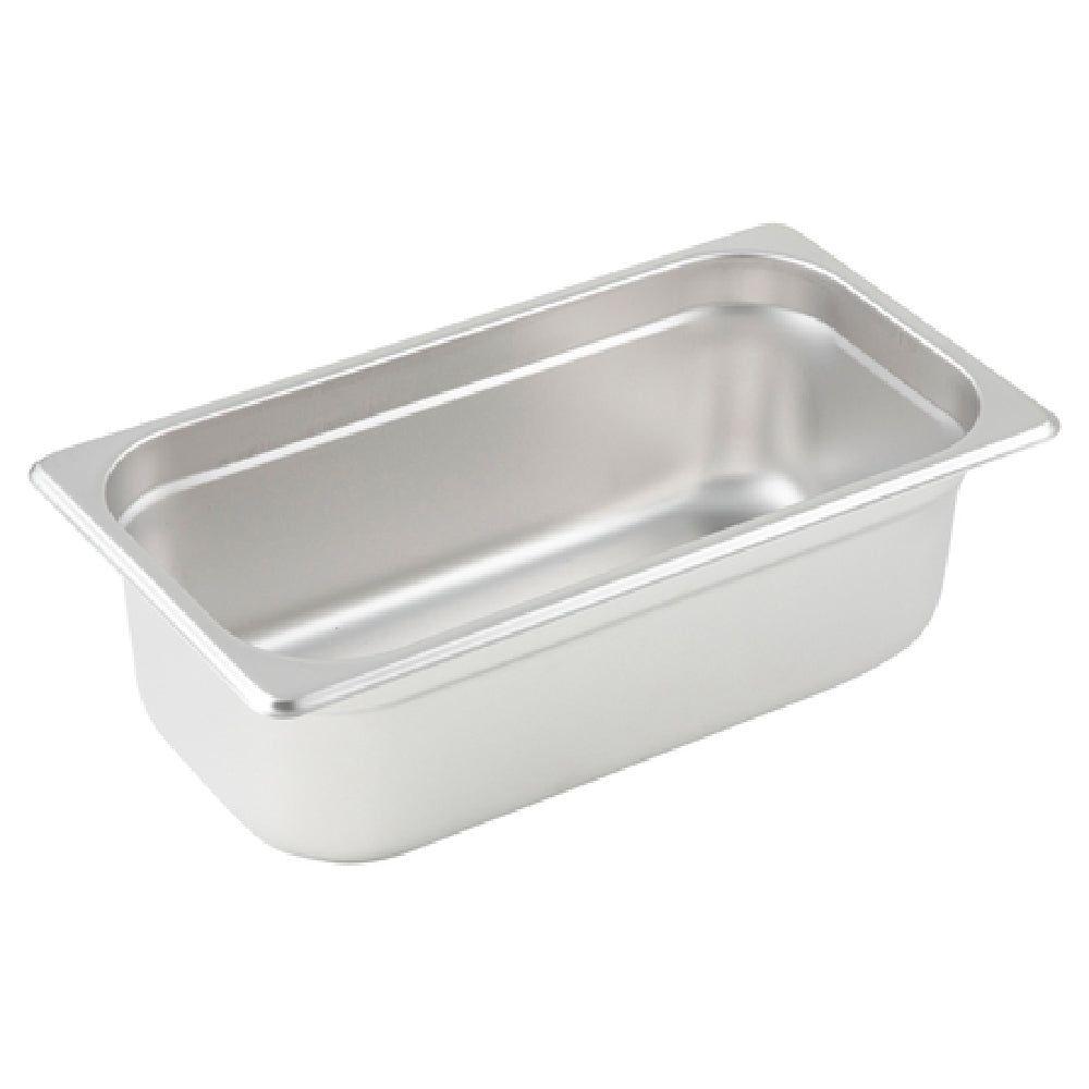 Winco SPJL-304 12-3/4 Inch Steam Table Pan 25 Gauge Stainless Steel with Anti-Jamming