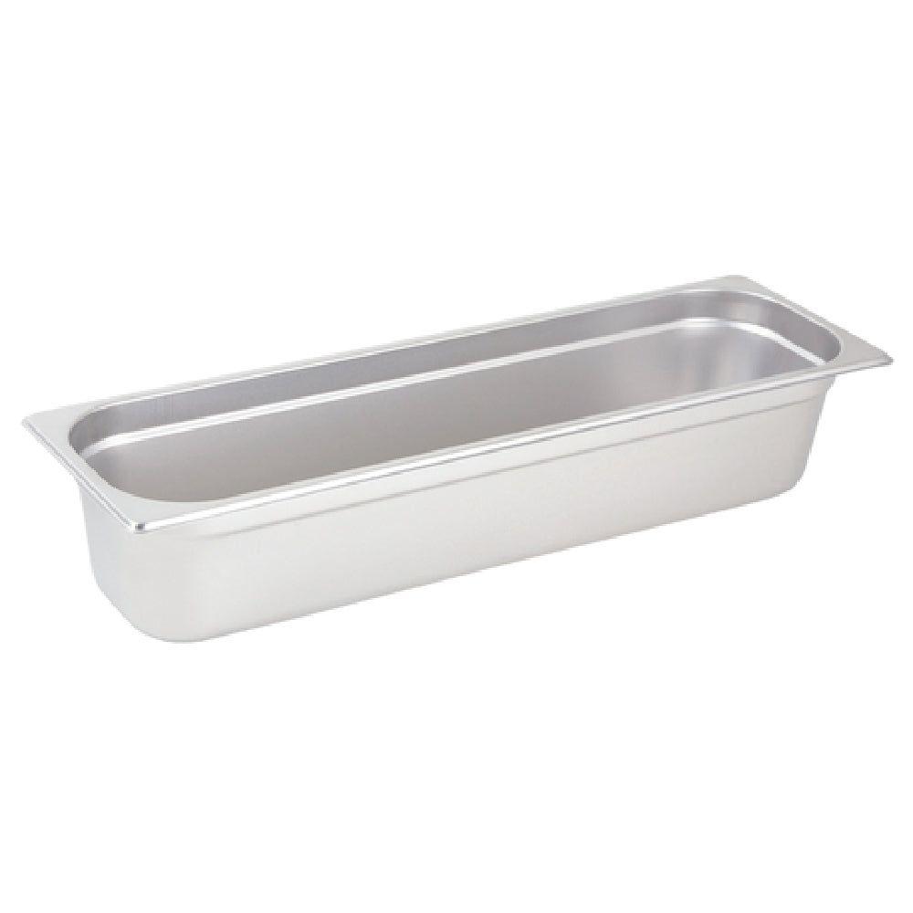 Winco SPJL-4HL 1/2 Size Long Steam Table Pan 25 Gauge Stainless Steel with Anti-Jamming