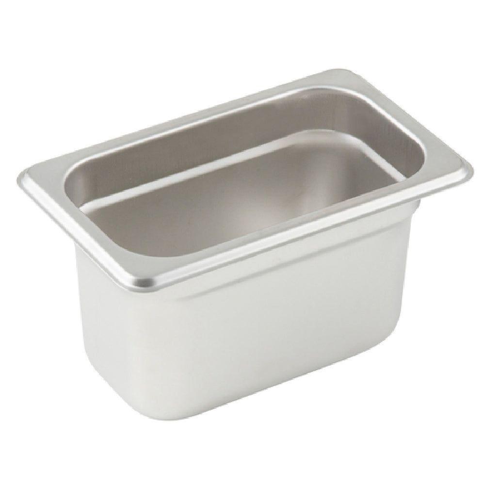 Winco SPJL-904 6-3/4 Inch Steam Table Pan 25 Gauge Solid Stainless Steel