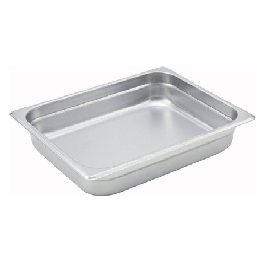 Winco SPJM-202 12-3/4 Inch 24 Gauge Stainless Steel Steam Table Pan with Anti-jamming