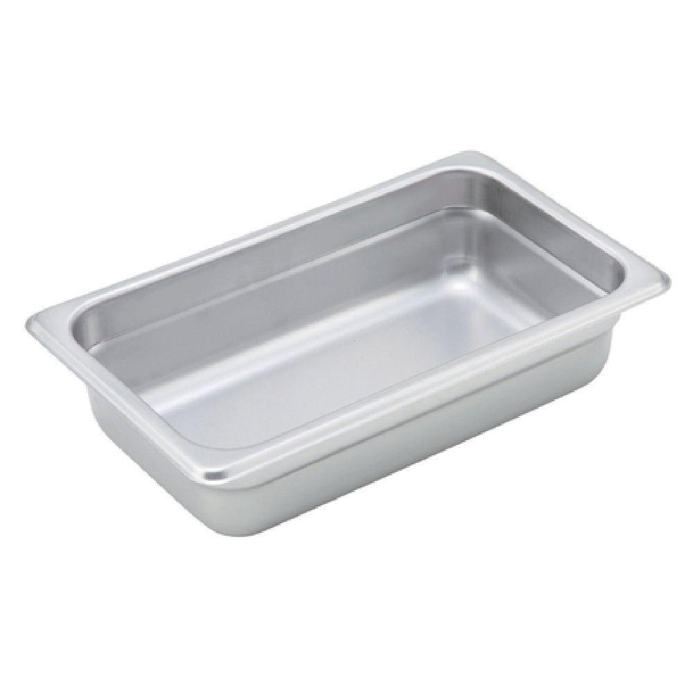 Winco SPJM-402 10-5/6 Inch 1/4 Size Stainless Steel Steam Table Pan Anti-Jamming