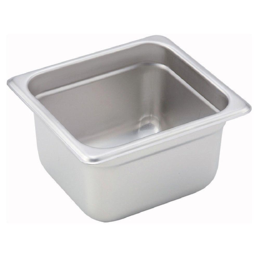 Winco SPJM-604 6-7/8 Inch Steam Table Pan 1/6 Size 24 Gauge with Anti-jamming
