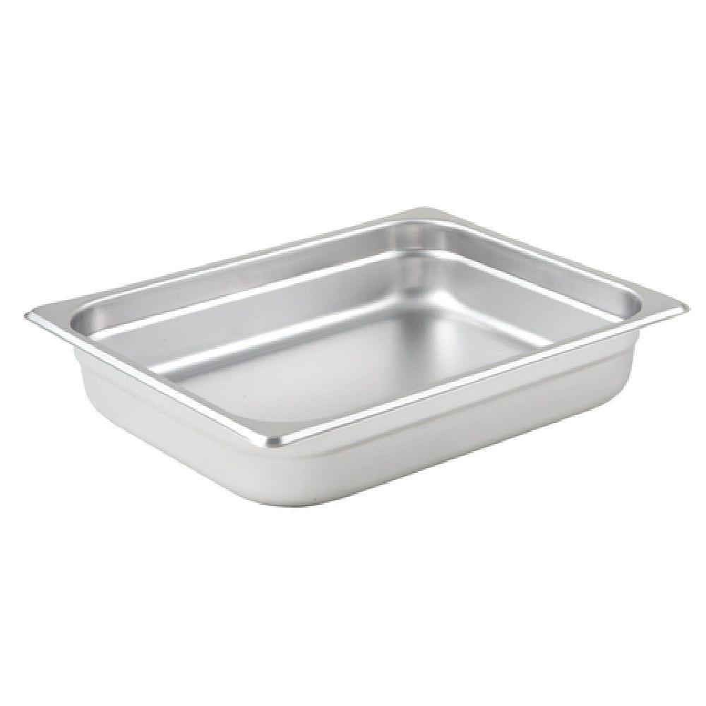 Winco SPJP-202 12 Inch Stainless Steel Steam Table Pan 1/2 Size Anti-jamming