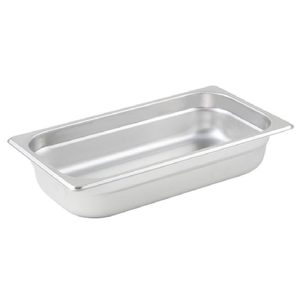 Winco SPJP-302 12-3/4 Inch Width 1/3 Size Steam Table Pan Anti-Jamming Stainless Steel