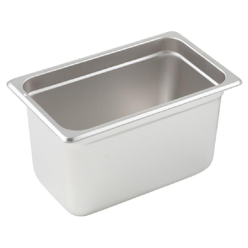 Winco SPJP-406 10 Inch 23 Gauge Stainless Steel Steam Table Pan with Anti-Jamming