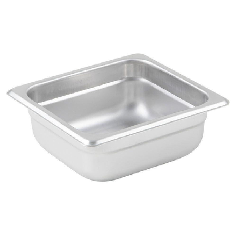 Winco SPJP-602 6-7/8 Inch Wide Stainless Steel Steam Table Pan 1/6 Size Anti-Jamming