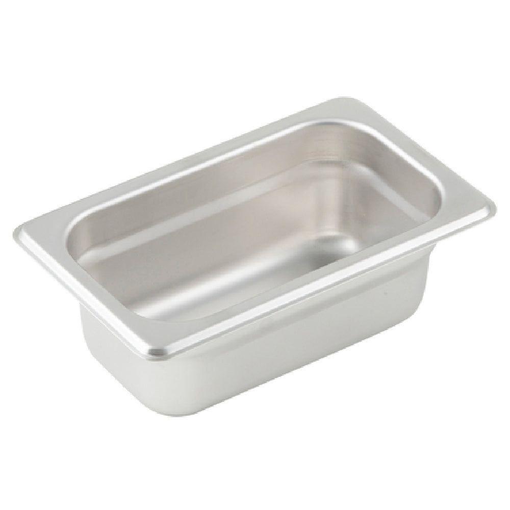 Winco SPJP-902 6-3/4 Inch Stainless Steel Steam Table Pan 1/9 Size with Anti-jamming