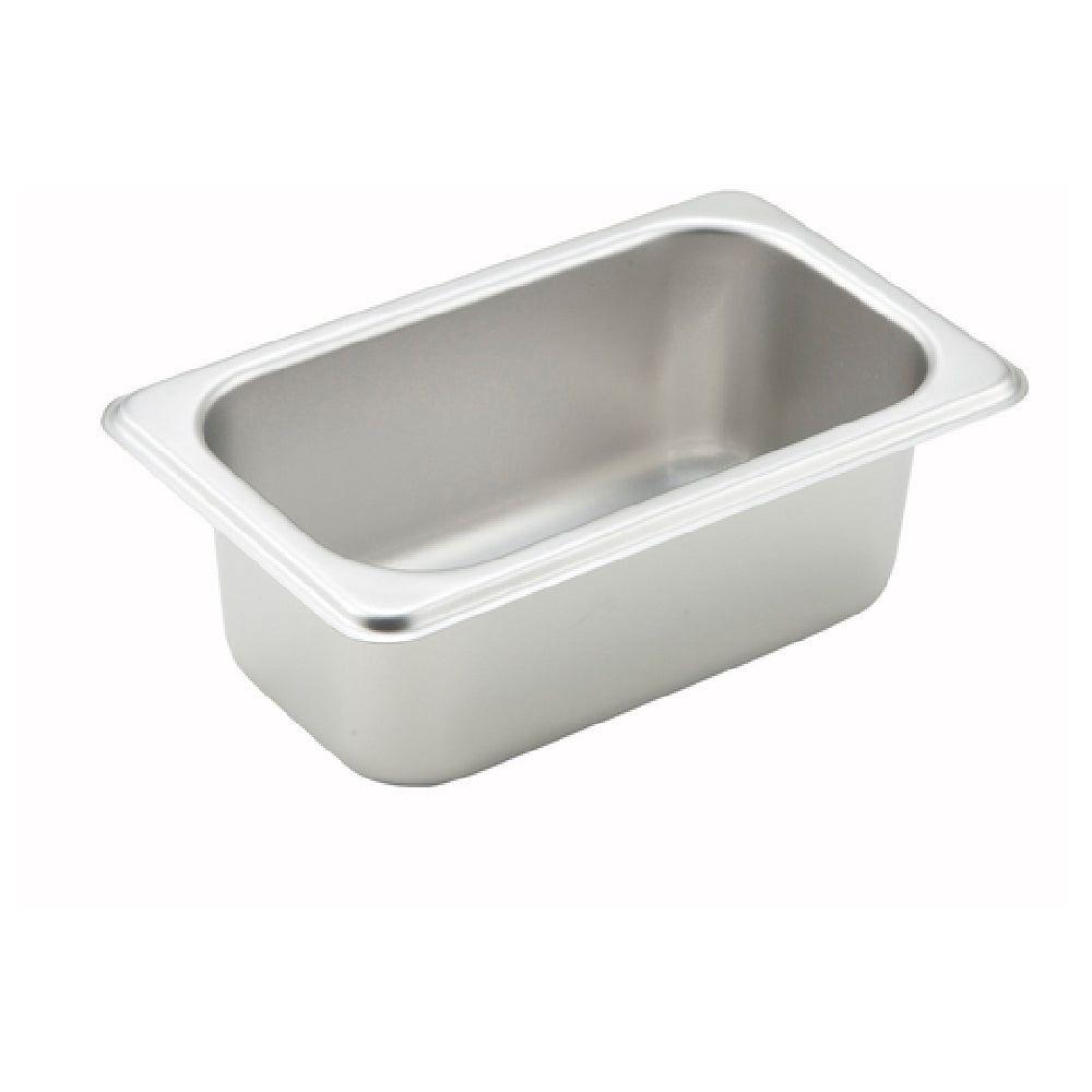 Winco SPN2 6-3/4 Inch Stainless Steel Steam Table Pan 1/9 Size with NSF