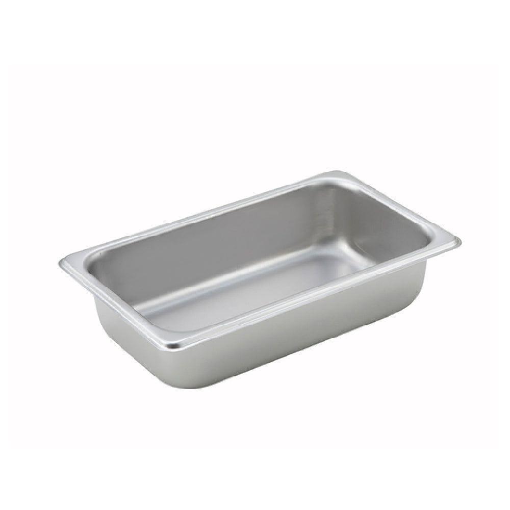 Winco SPQ2 11 Inch Steam Table Pan 25 Gauge 1/4 Size Stainless Steel with Straight Sides
