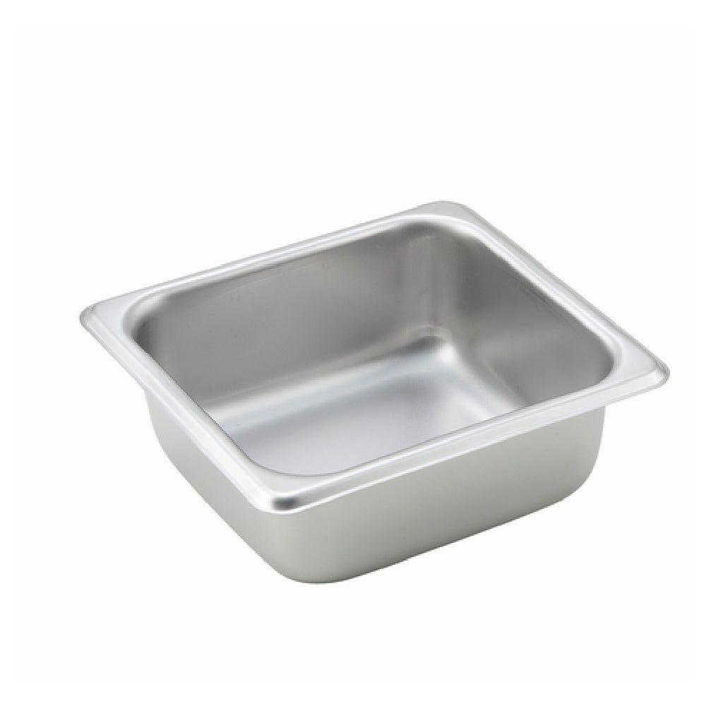 Winco SPS2 6-7/8 Inch Steam Table Pan 25 Gauge Stainless Steel with Straight Sides