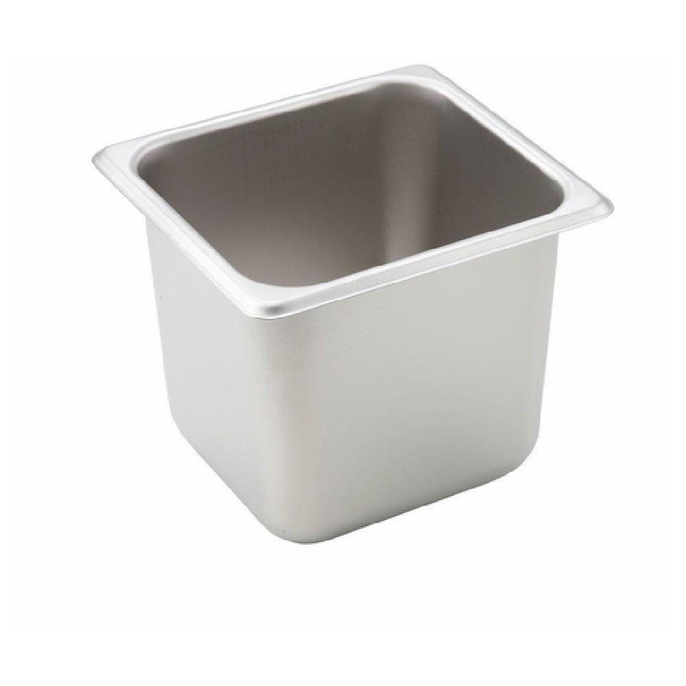 Winco SPS6 6-7/8 Inch Steam Table Pan 1/6 Size 25 Gauge Stainless Steel