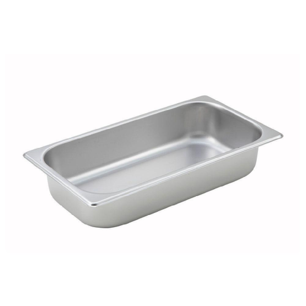 Winco SPT2 12-3/4 Inch Steam Table Pan 25 Gauge Stainless Steel with Straight Sides