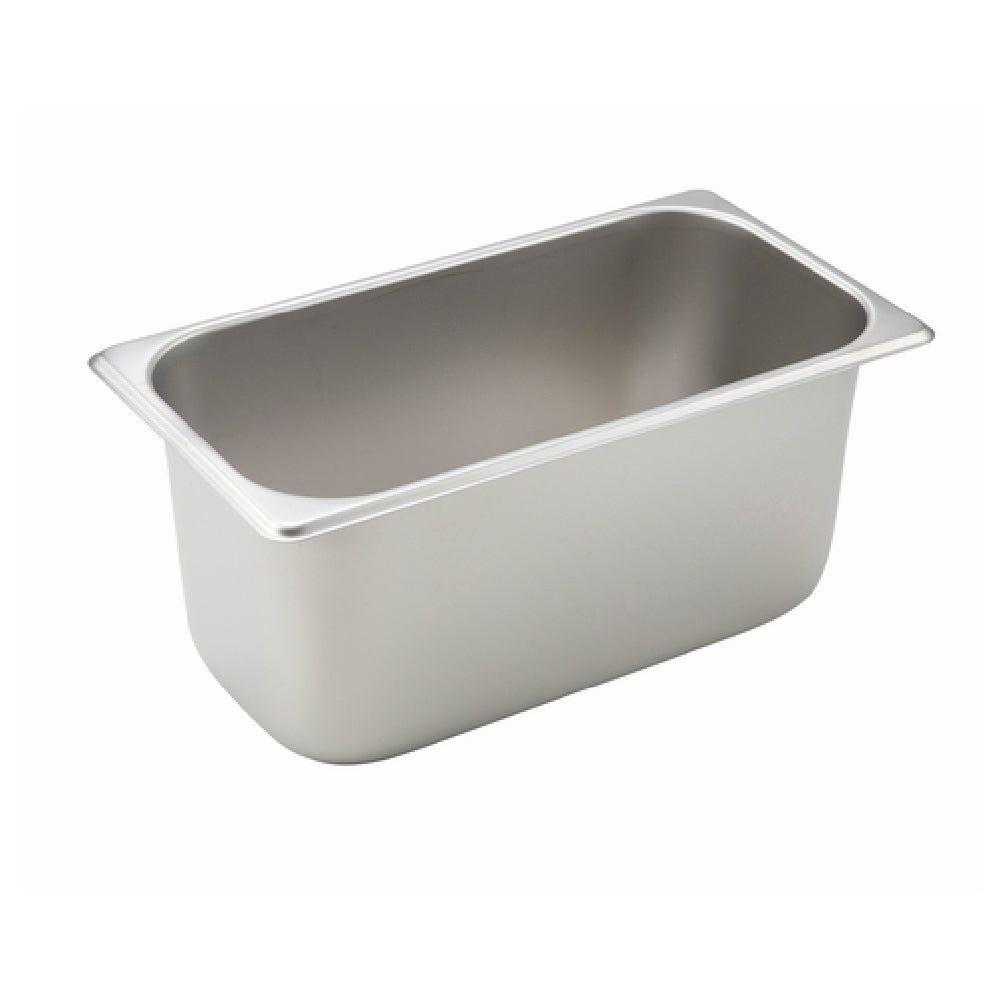 Winco SPT6 12-3/4 Inch Steam Table Pan Standard Weight 25 Gauge Stainless Steel with Straight Sides