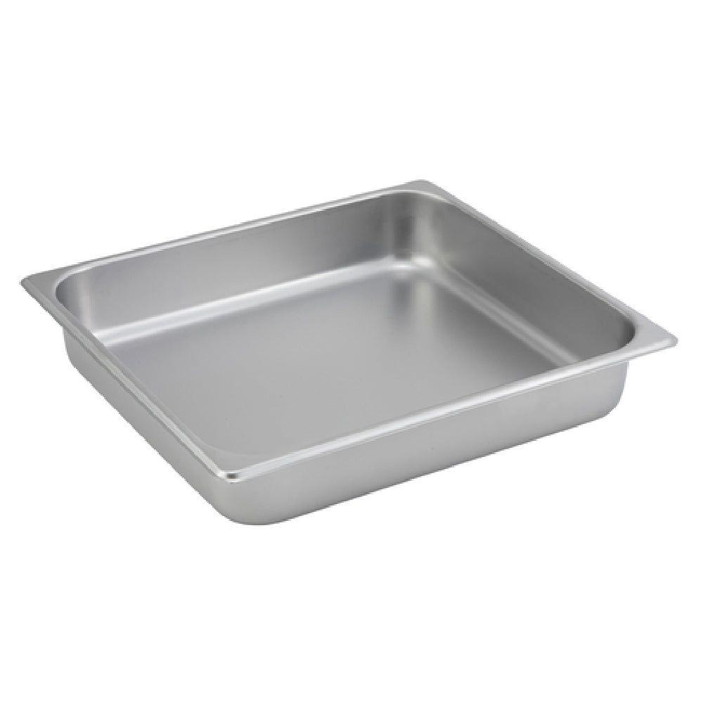 Winco SPTT2 14 Inch Steam Table Pan 2/3 Size 25 Gauge Stainless Steel with Straight Sides