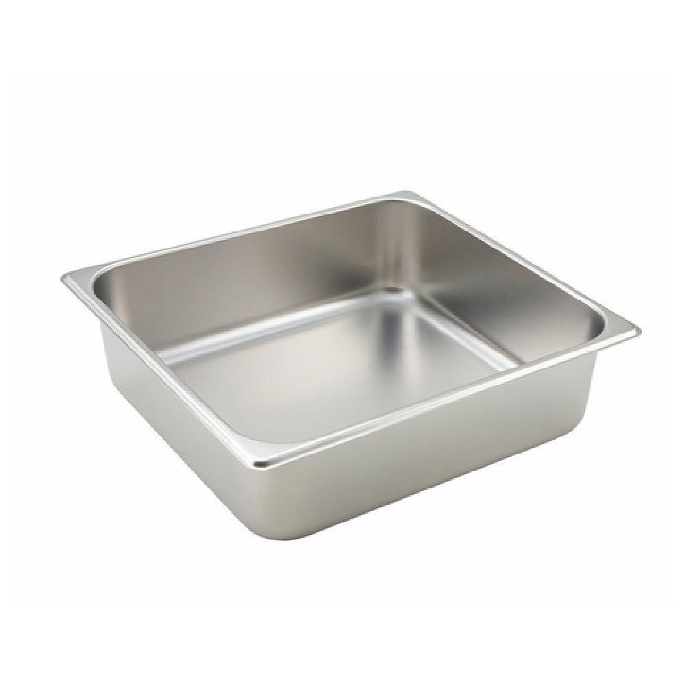 Winco SPTT4 14 Inch 2/3 Size Steam Table Pan with Straight Sides Stainless Steel