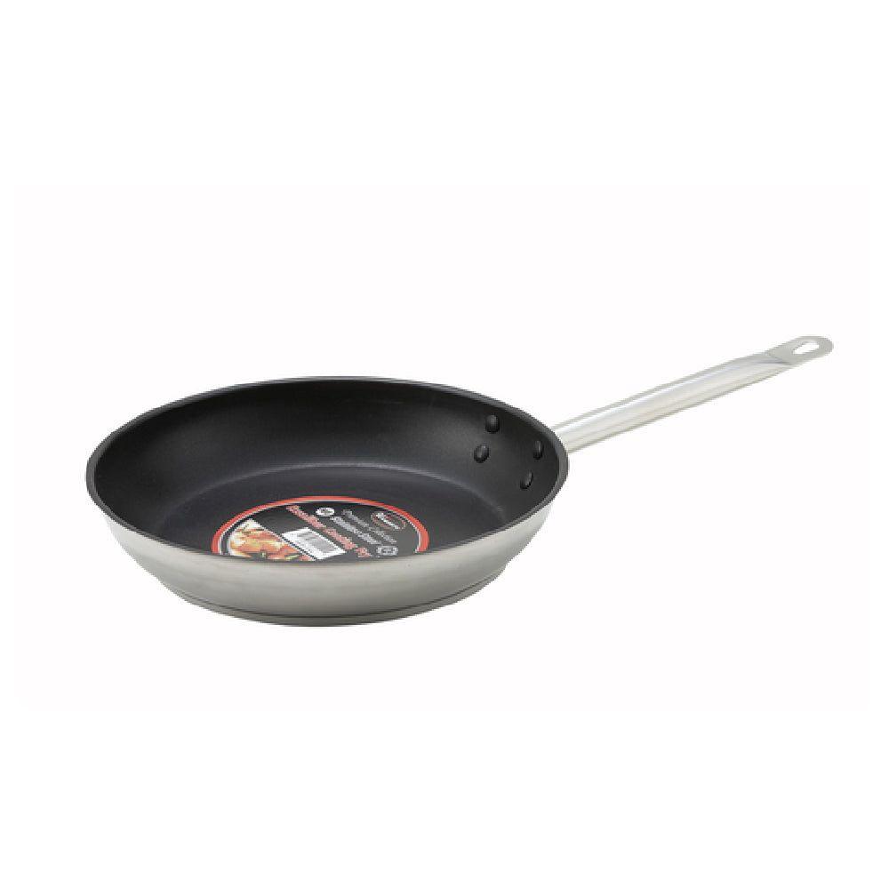 Winco SSFP-11NS 11 Inch Fry Pan Riveted Handle Non-Stick Aluminum Core Stainless Steel