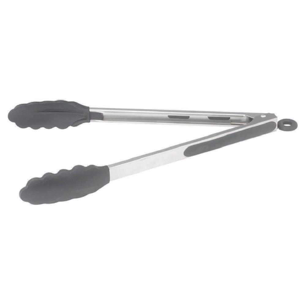 Winco UTS-12K 12 Inch Utility Tongs Locking Clip with Non-Slip Silicone Tips