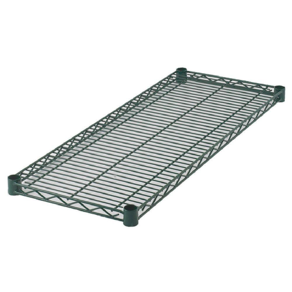 Winco VEX-1824 24 Inch Wire Shelf with 4 Sleeve Clips Epoxy Coated Green