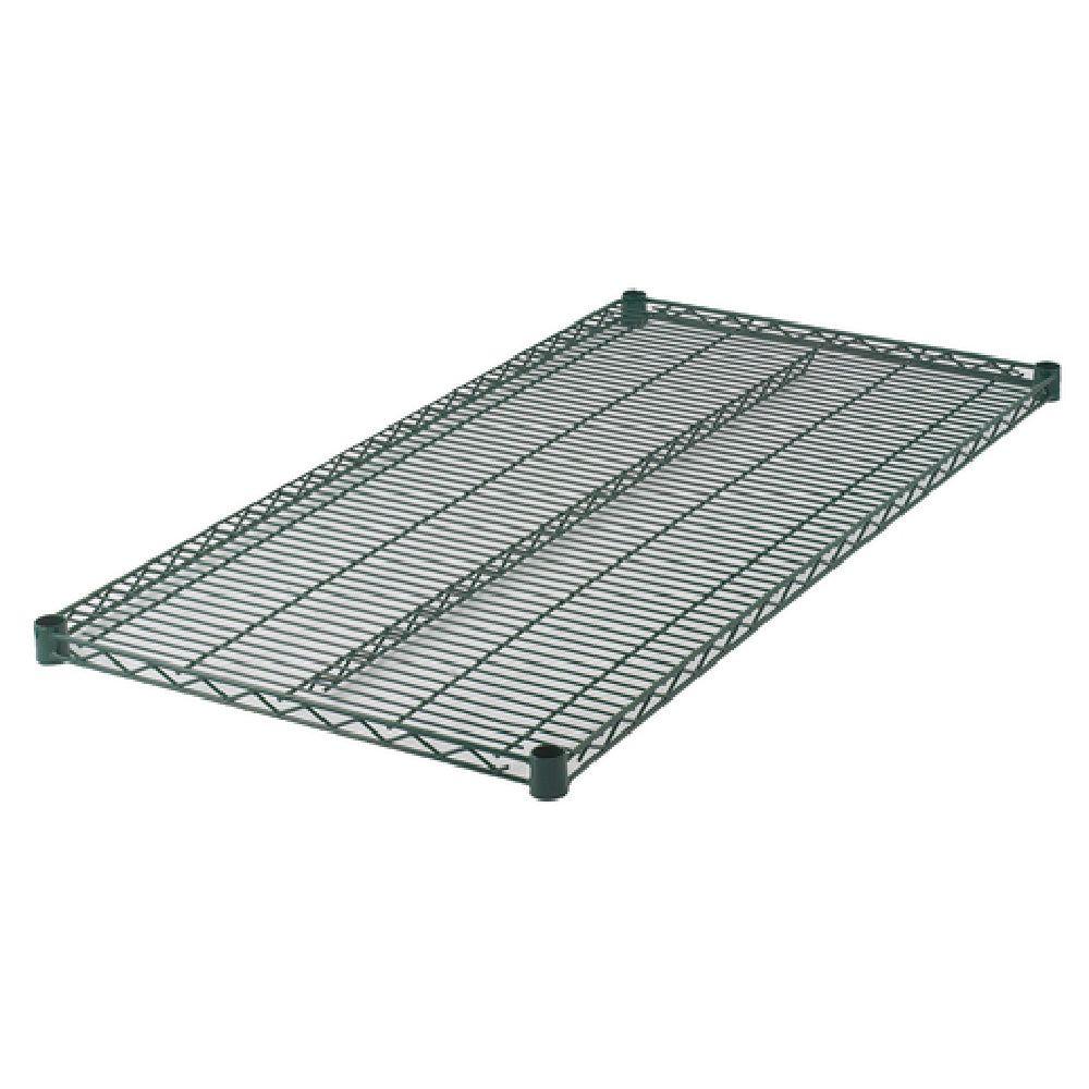 Winco VEX-2436 36 Inch Shelf with 4 Sleeve Clips Green Epoxy Coated Wire