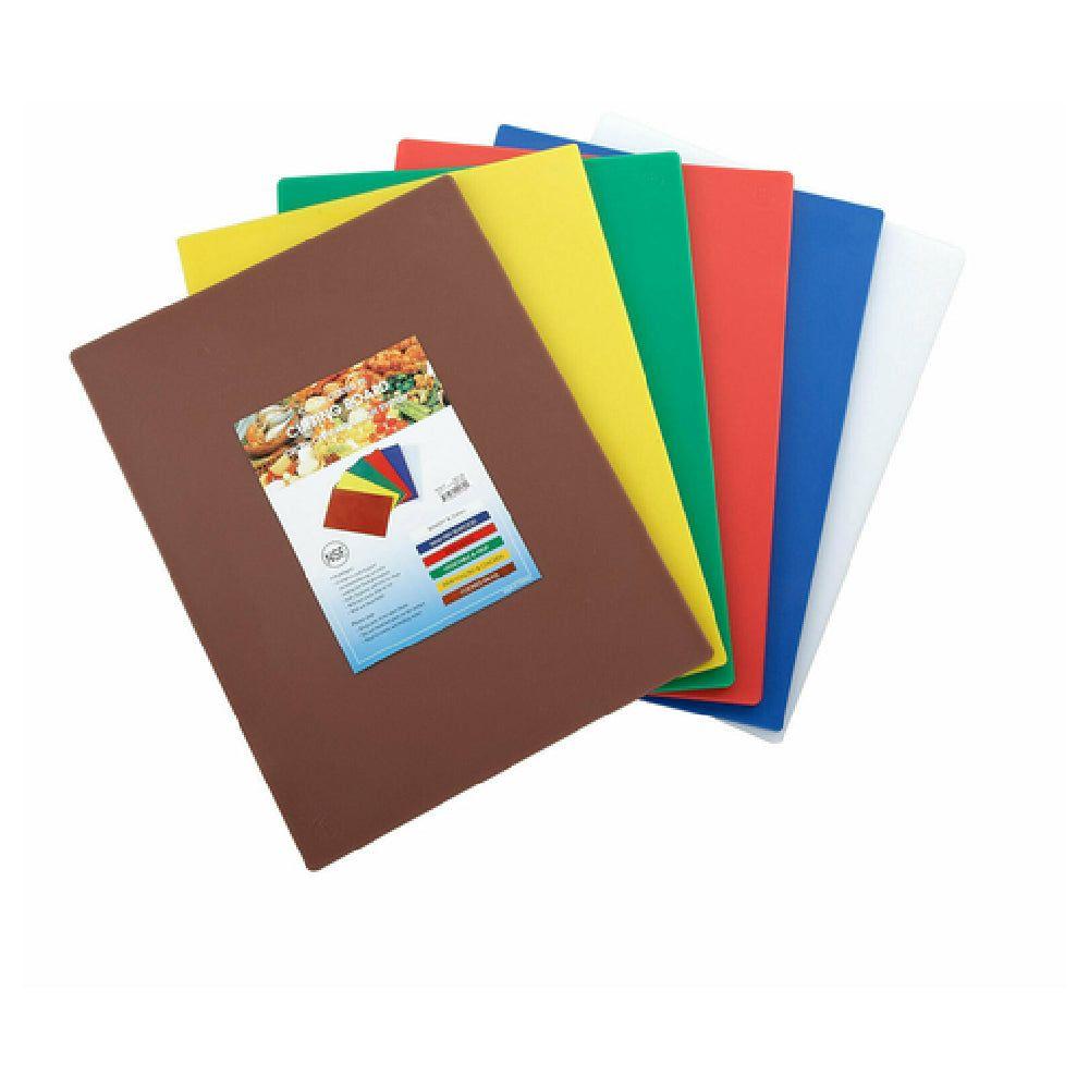 Winco CBST-1520 15 Inch Cutting Board Set Assorted Colors Polyethylene