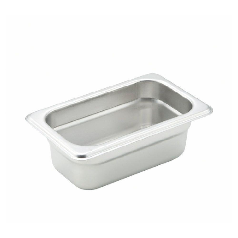 Winco SPJH-902 6-3/4 Inch Steam Table Pan 1/9 Size Anti-Jamming Stainless Steel