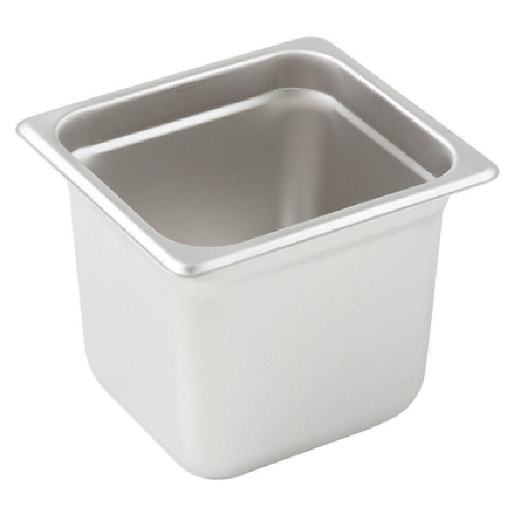Winco SPJP-606 6-7/8 Inch Stainless Steel Steam Table Pan 23 Gauge with Anti-Jamming