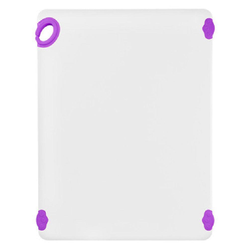 Winco CBN-1824PP 18 Inch STATIKBoard Cutting Board with Rubber Grip Hook Purple Co-polymer