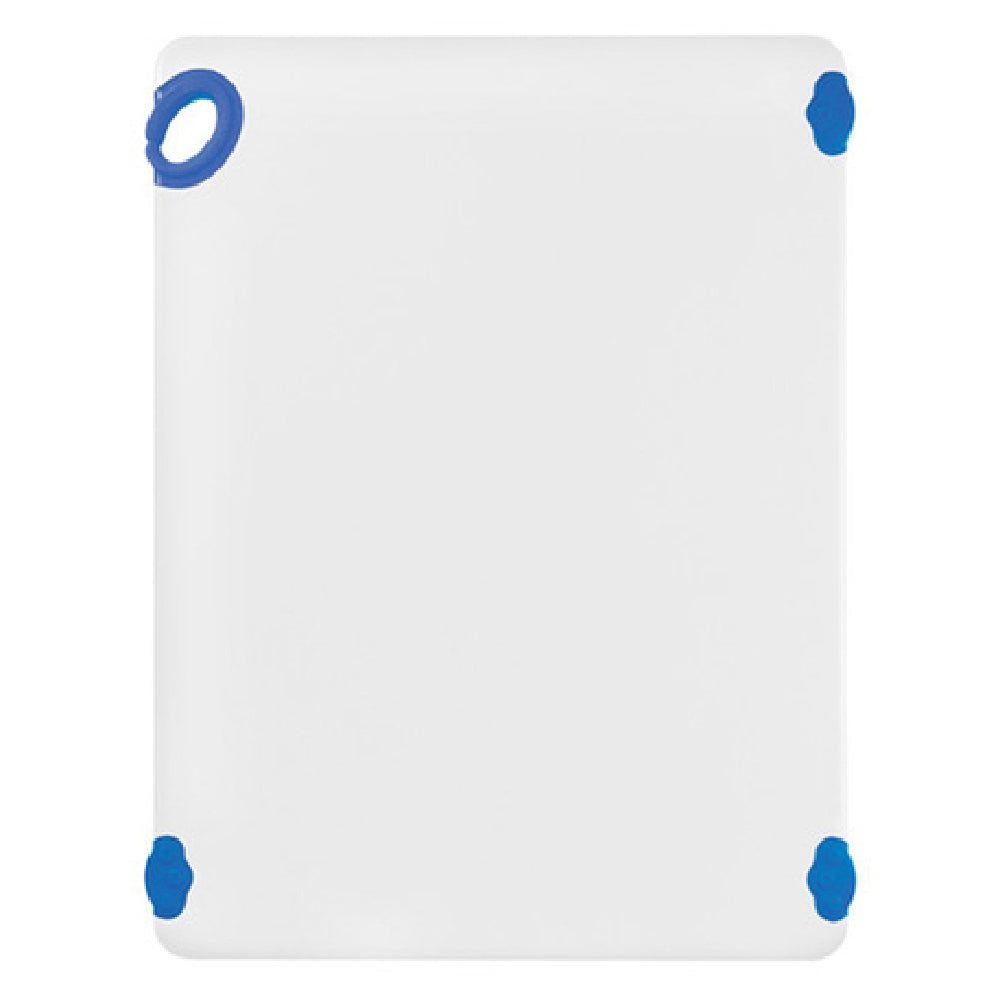 Winco CBN-1824BU 18 Inch Rectangular Cutting Board with Rubber Grip Hook Blue Co-polymer
