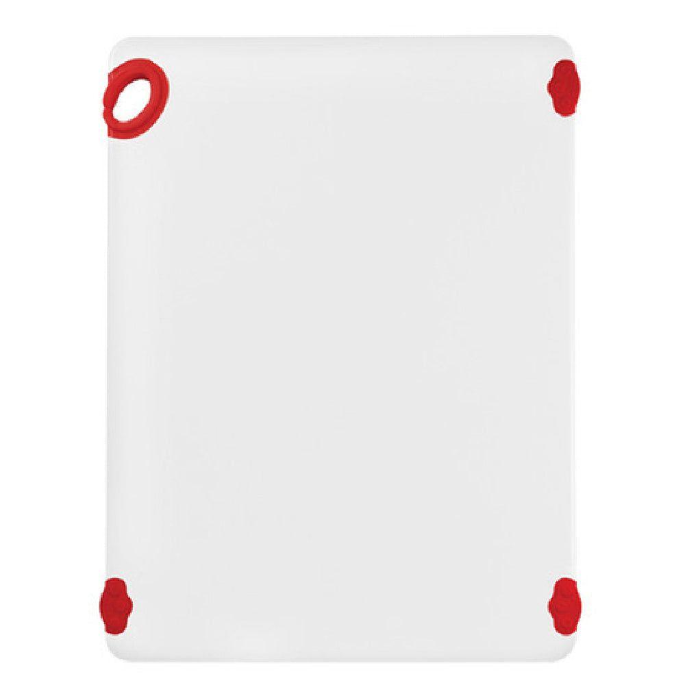 Winco CBN-1824RD Cutting Board 18 Inch Red with Rubber Grip Hook BPA Free