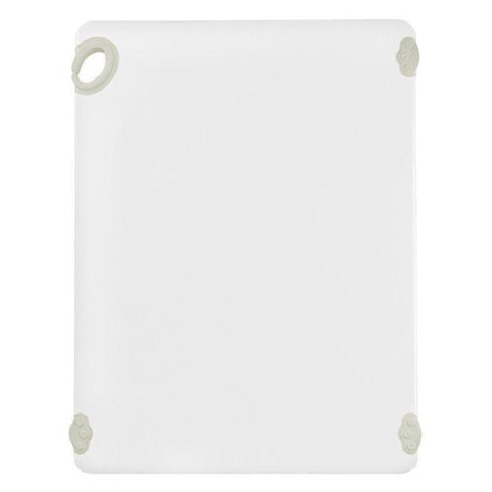 Winco CBN-1824WT 18 Inch Rectangular Cutting Board with Rubber Grip Hook White Co-polymer