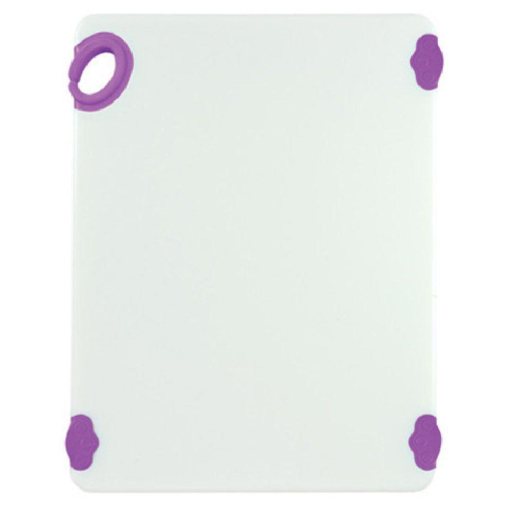 Winco CBN-1520PP 15 Inch Purple Rectangular Cutting Board with Rubber Grip Hook Co-polymer