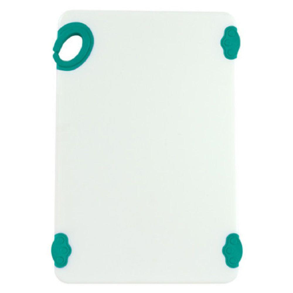 Winco CBN-1218GR 12 Inch Rectangular Cutting Board with Rubber Grip Green Co-polymer