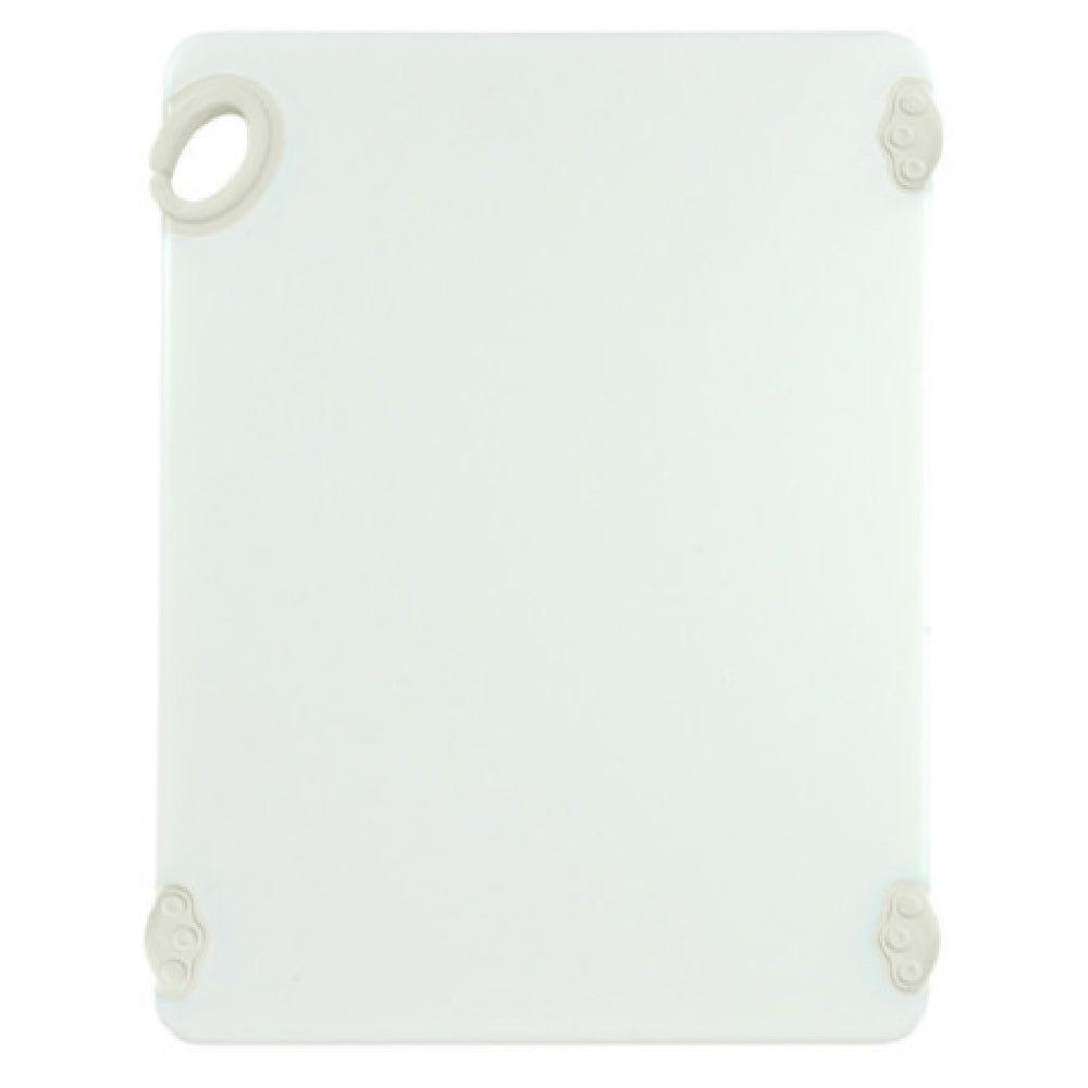 Winco CBN-1520WT 15 Inch Cutting Board with Rubber Grip Hook White Co-polymer