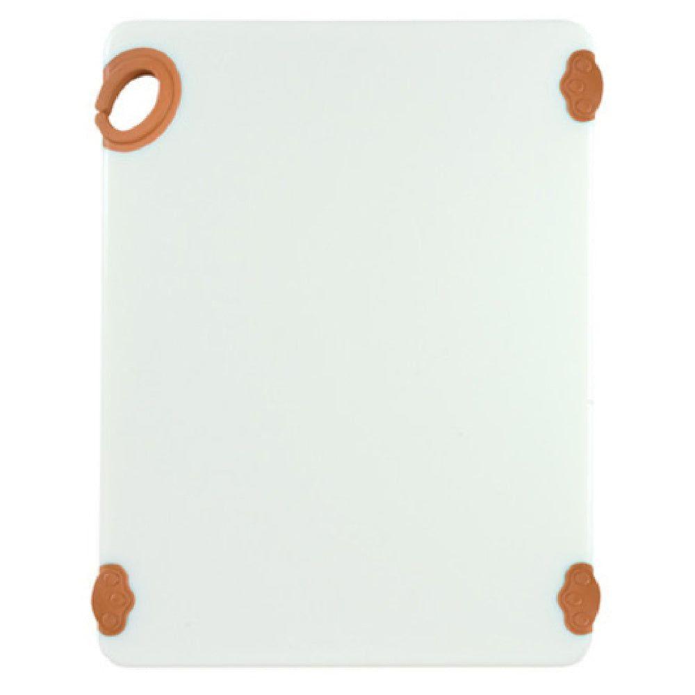 Winco CBN-1520BN 15 Inch Brown Rectangular Cutting Board with Rubber Grip Hook