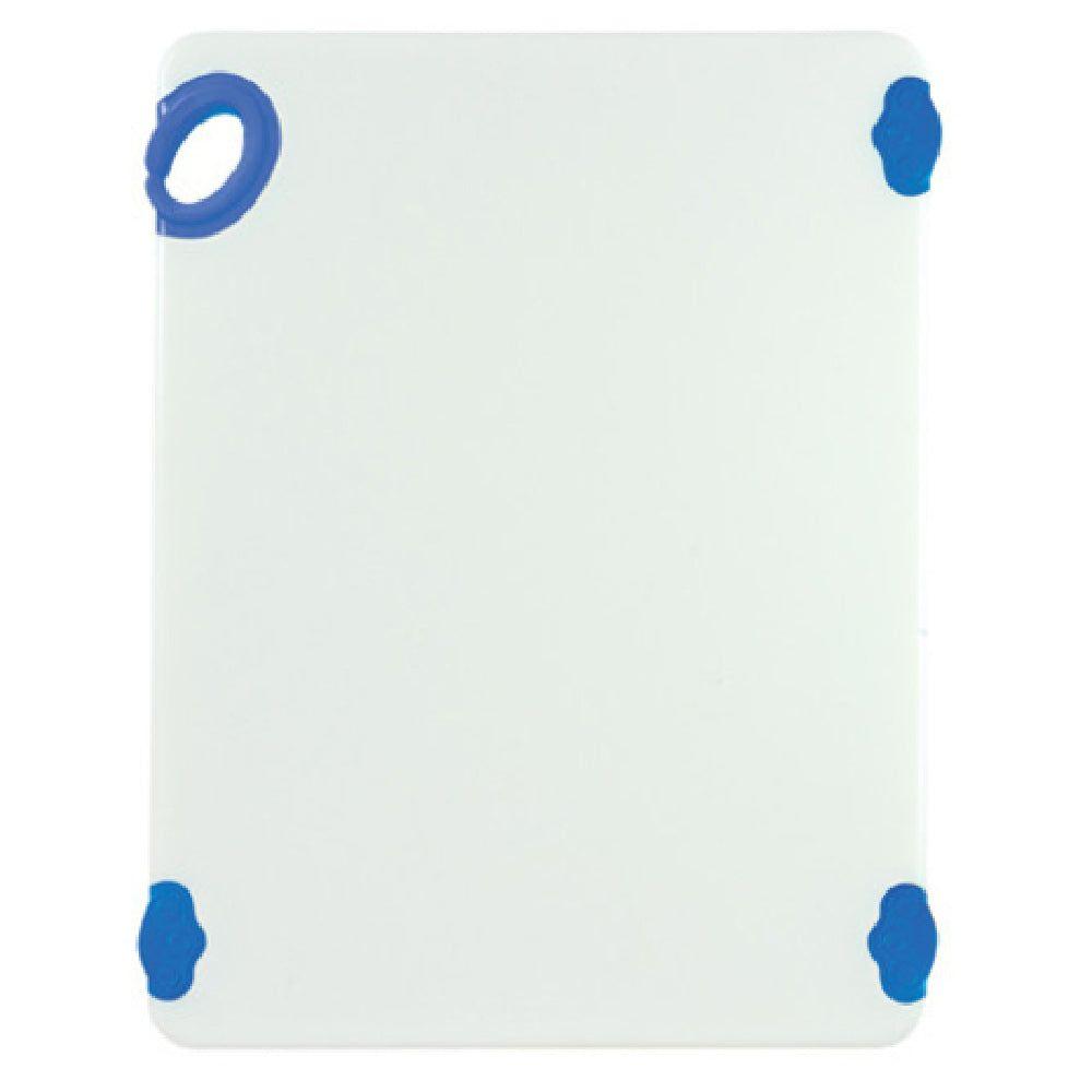 Winco CBN-1520BU 15 Inch x 20 Inch Rectangular Cutting Board Blue with Rubber Grip Hook