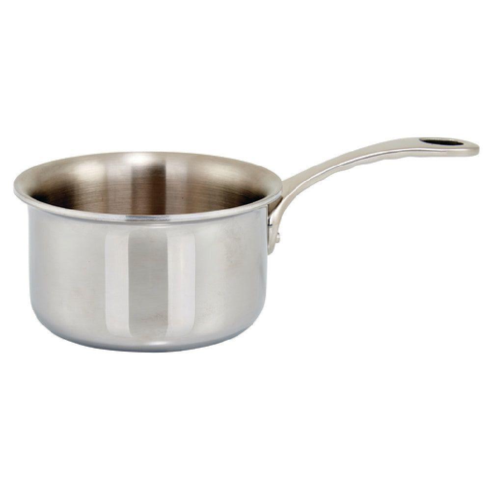 Winco DCSP-3S 11 Oz Mini Sauce Pan Round Induction Ready with Riveted Handle Aluminum Stainless Steel