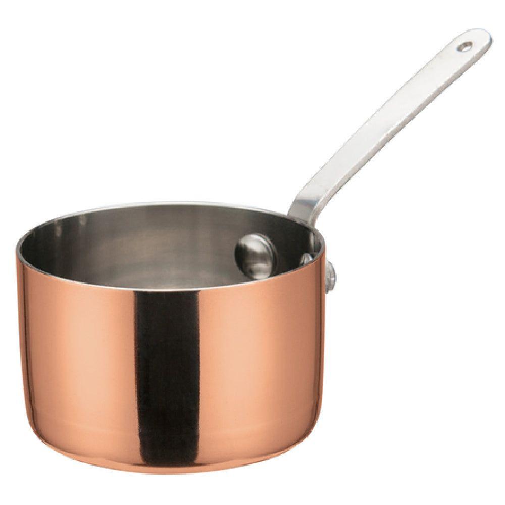 Winco DCWA-202C 5 Oz Mini Sauce Pan Copper Plated Round Cookware