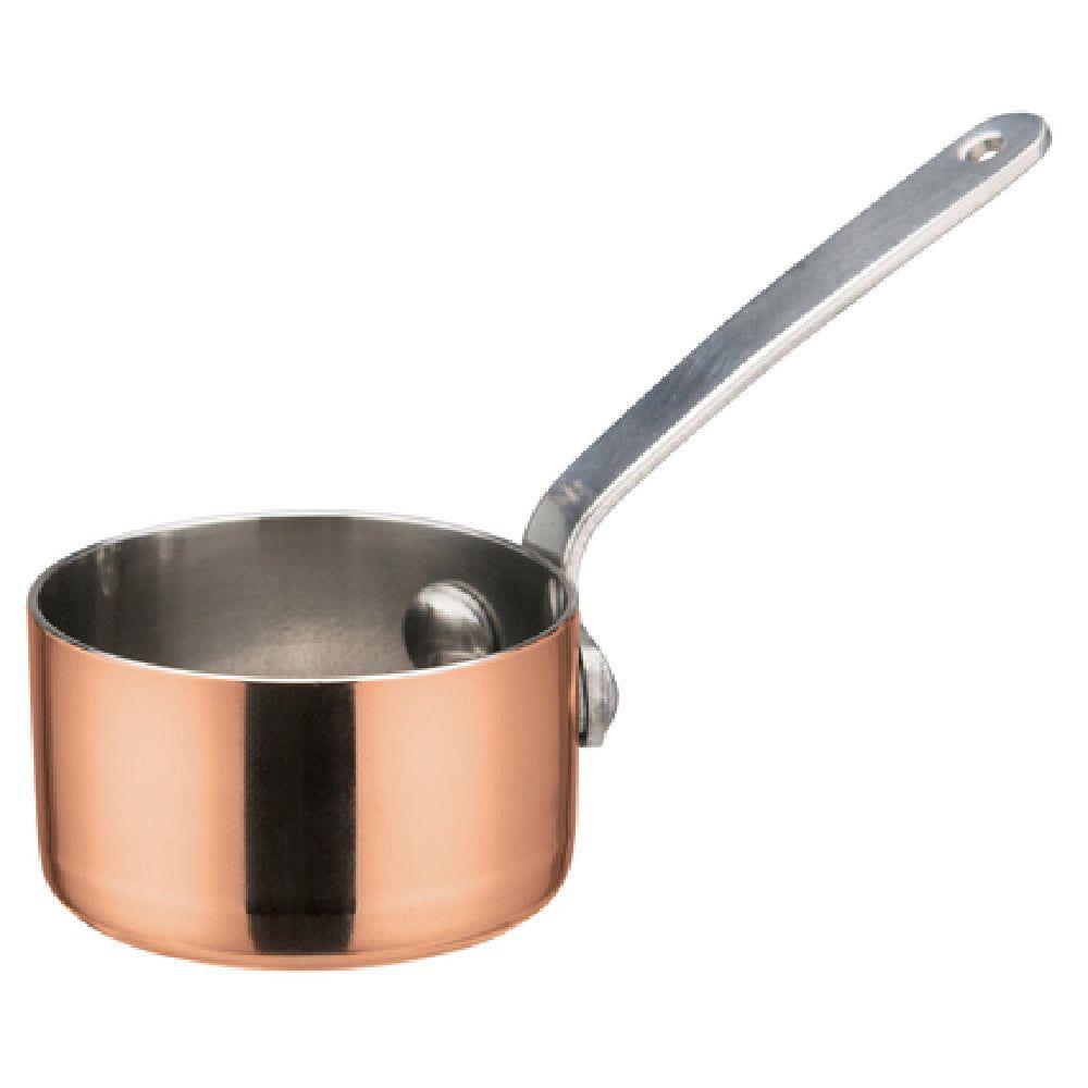 Winco DCWA-201C 2 Oz Mini Sauce Pan Copper Plated Round Cookware