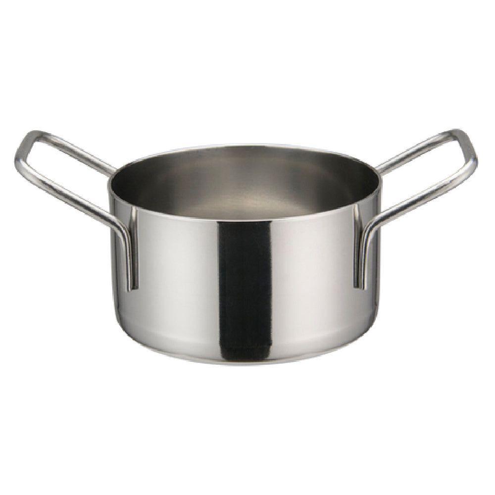 Winco DCWE-103S 10 Oz Mini Casserole Round Stainless Steel with Cover