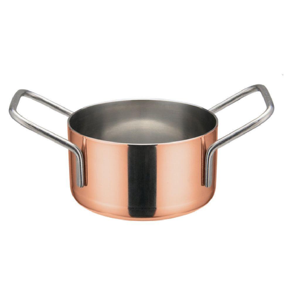 Winco DCWE-202C 7 Oz Mini Casserole Copper Plated Round Serveware