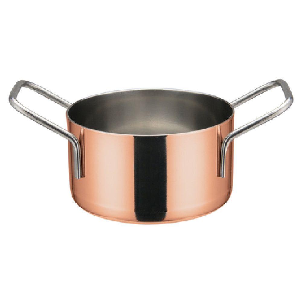 Winco DCWE-203C 10 Oz Mini Casserole Copper Plated Round Cookware