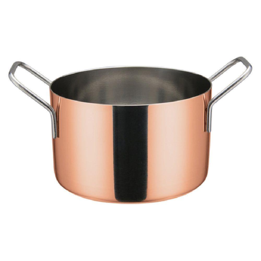 Winco DCWE-205C 28 Oz Mini Casserole Copper Plated Round Cookware