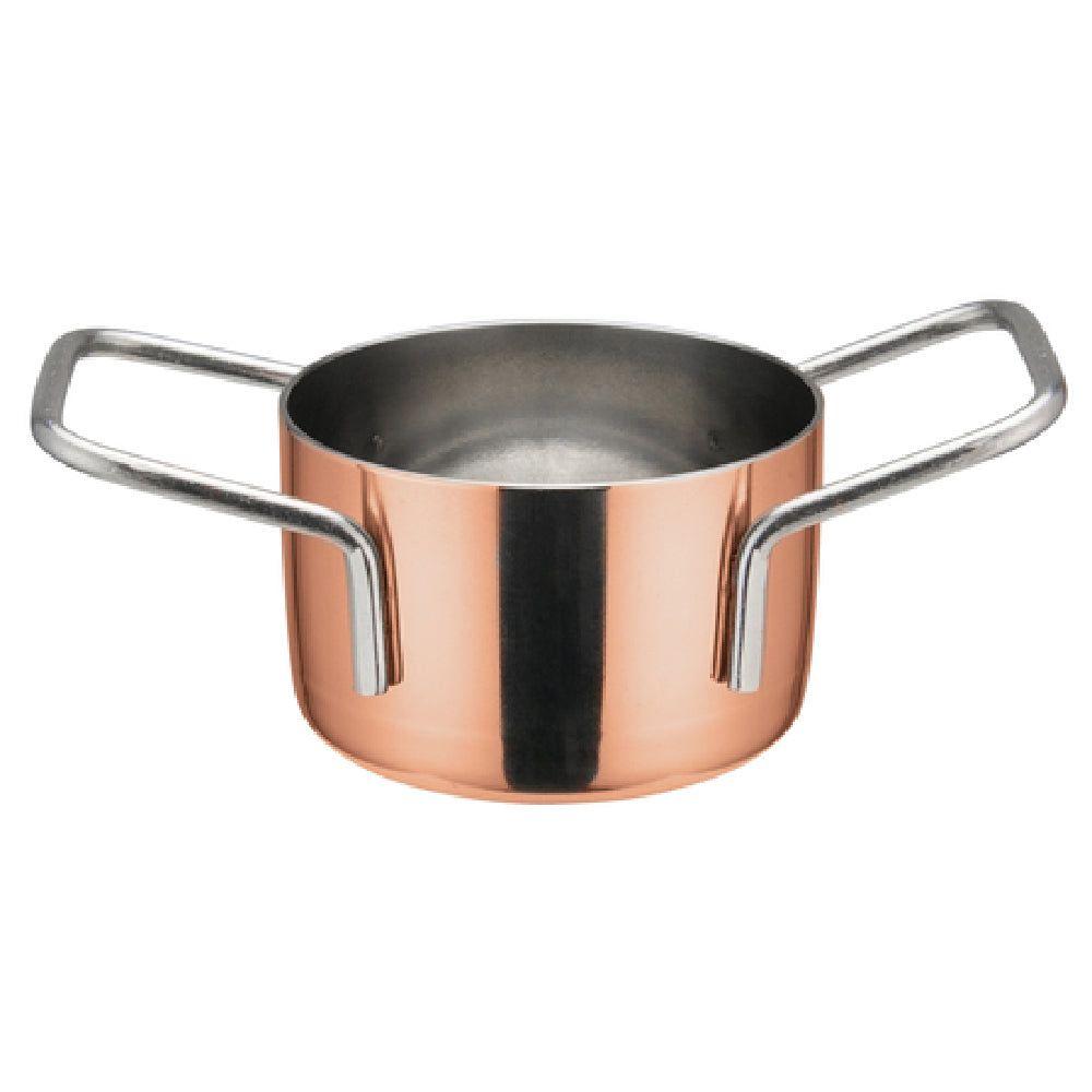 Winco DCWE-201C 5 Oz Mini Casserole Copper Plated Round Cookware