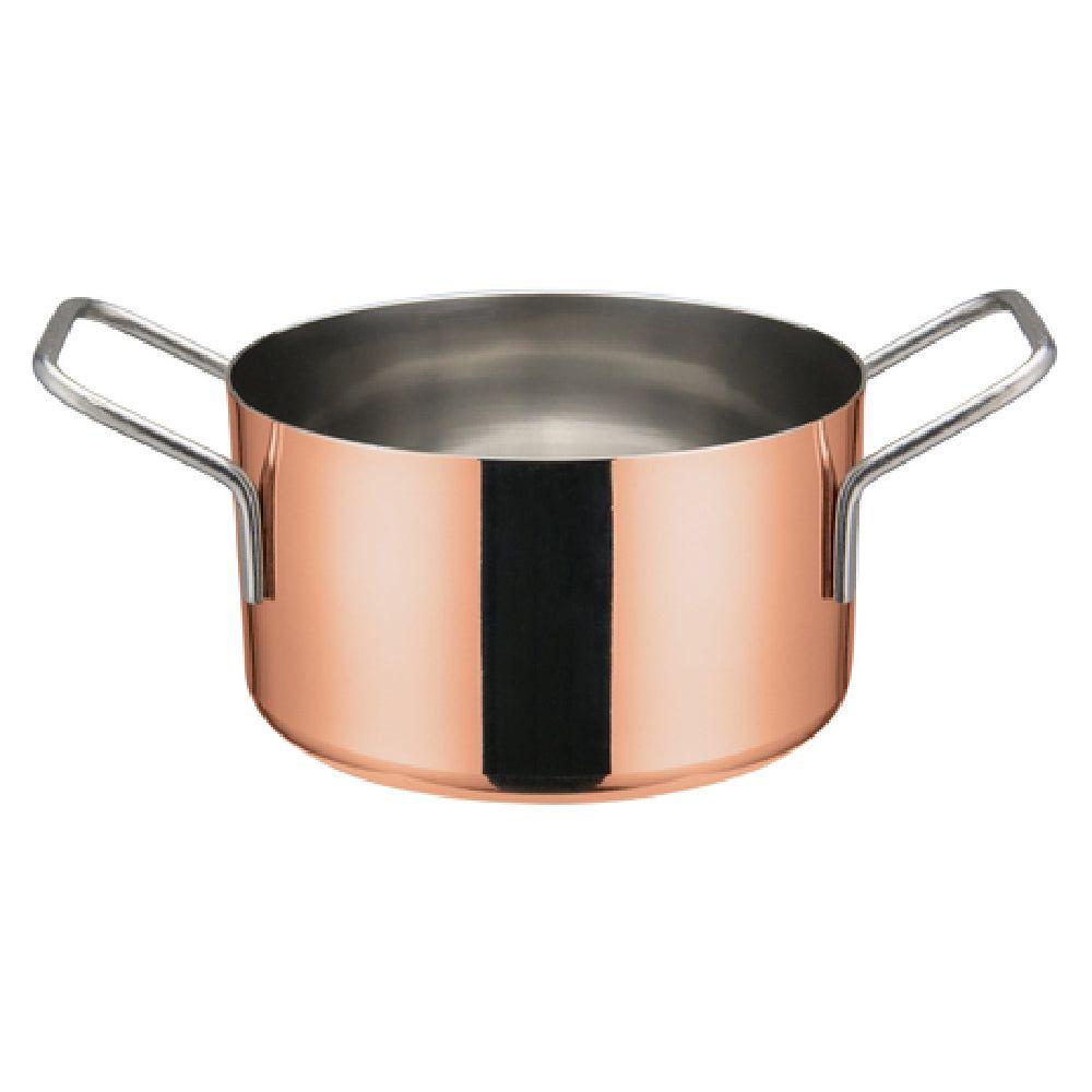 Winco DCWE-204C 17 Oz Mini Casserole Copper Plated Round Cookware