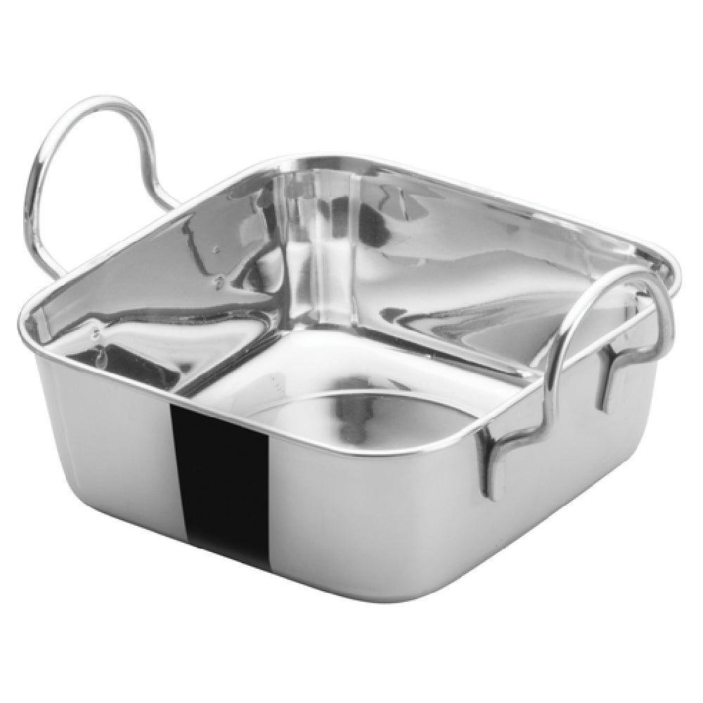 Winco DDSB-101S 13 Oz Mini Roasting Pan Stainless Steel Square with Smooth Surfaces